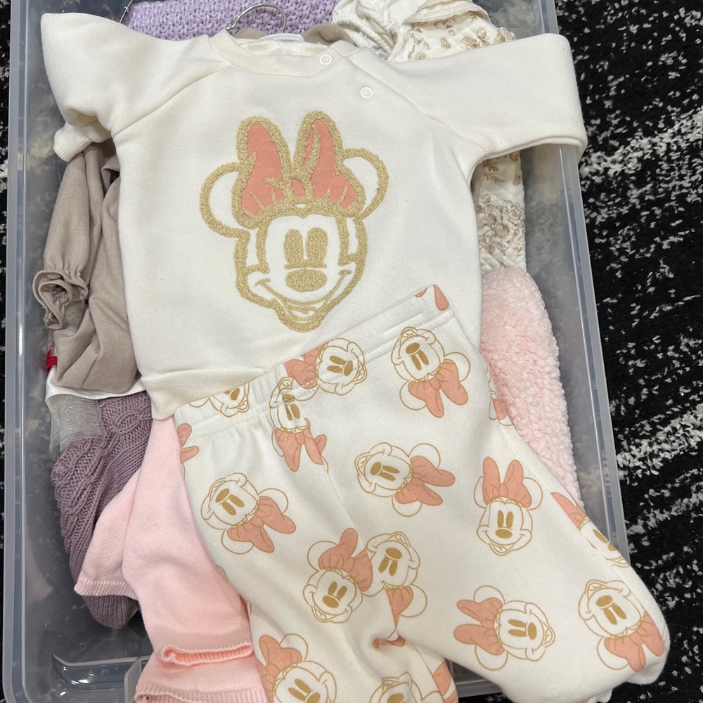 Disney Cream and Pink Minnie Mouse Baby Set